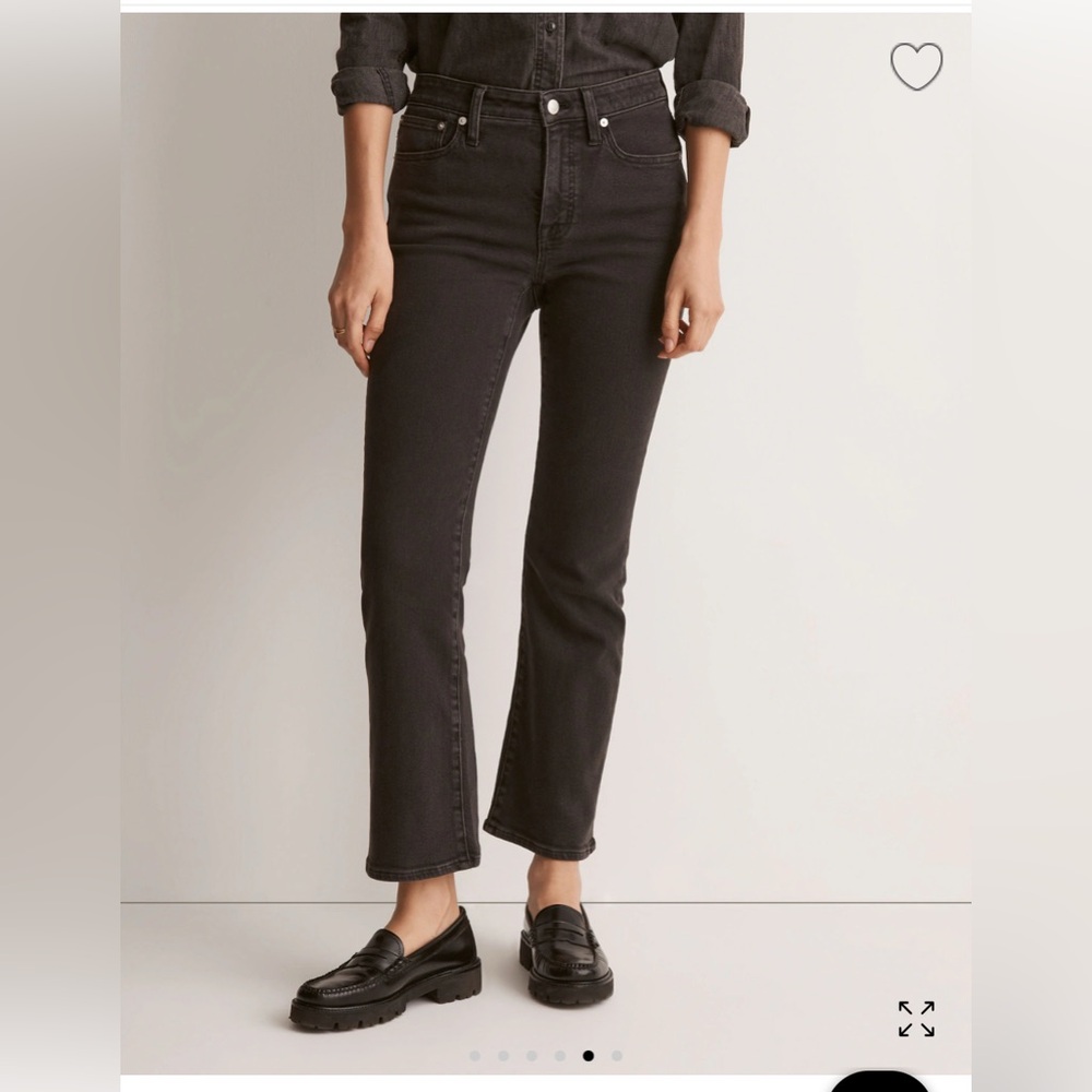 Madewell Women’s Mid-Rise Kick Out Grey Black Jeans Size 29 Tall